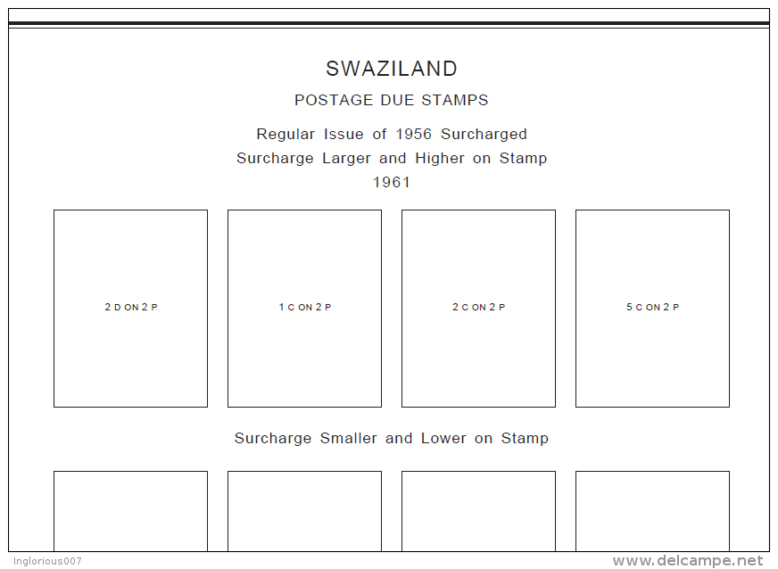 SWAZILAND STAMP ALBUM PAGES 1889-2010 (94 pages)