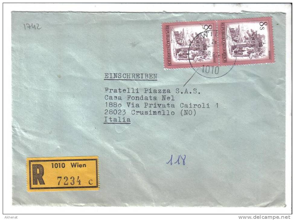 VER1742 - AUSTRIA , Lettera RACCOMANDATA Per L'Italia Del 1982 - Briefe U. Dokumente