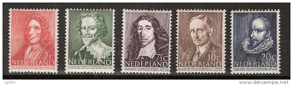 NVPH Nederland Netherlands Pays Bas Holanda 490 491 492 493 494 MLH Zomerzegels,summer Stamps,timbres D´ete 1947 - Neufs