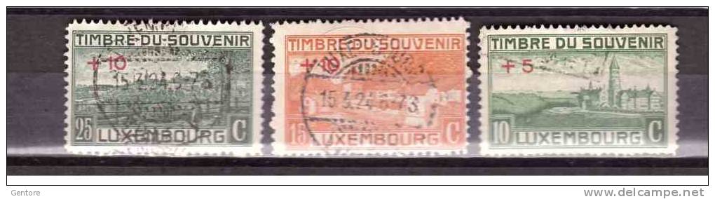 LUXEMBOURG 1921 Surcharge For The Momument Michel Cat N° 137/39  Very Fine Used - 1921-27 Charlotte Voorzijde