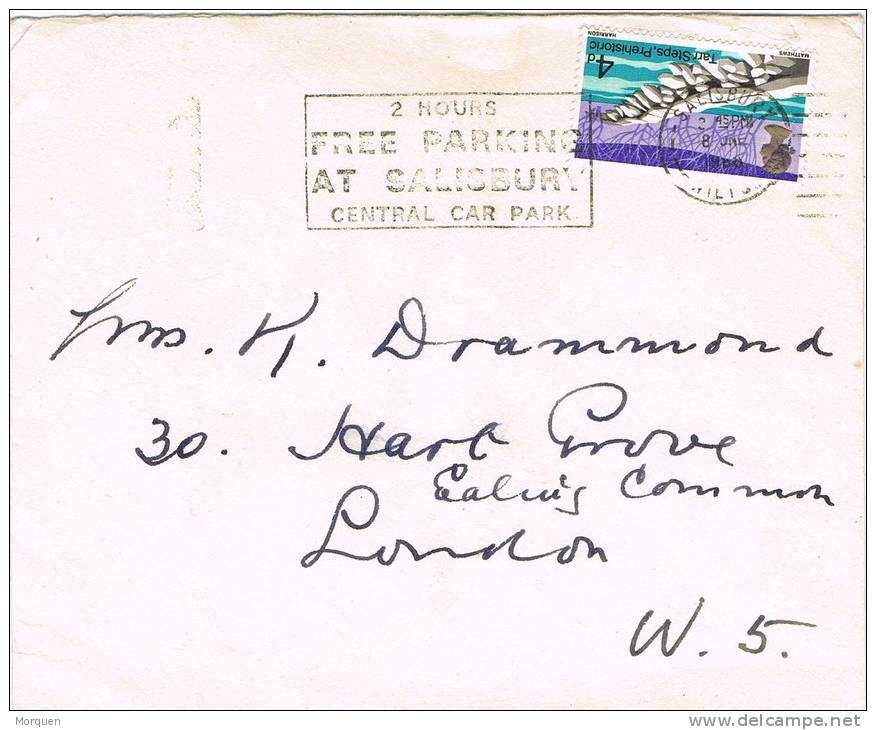 Carta SALISBURY (Gran Bretaña) 1958  A London. Flamme Parquin Central Park - Storia Postale