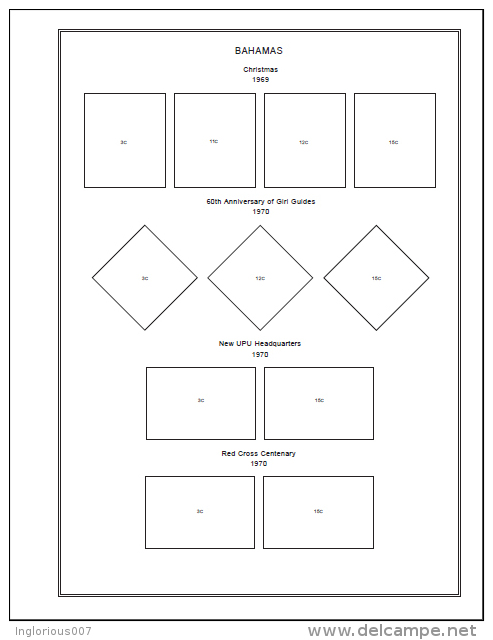 BAHAMAS STAMP ALBUM PAGES 1859-2011 (231 pages)