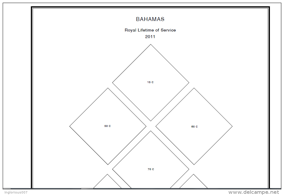 BAHAMAS STAMP ALBUM PAGES 1859-2011 (231 pages)