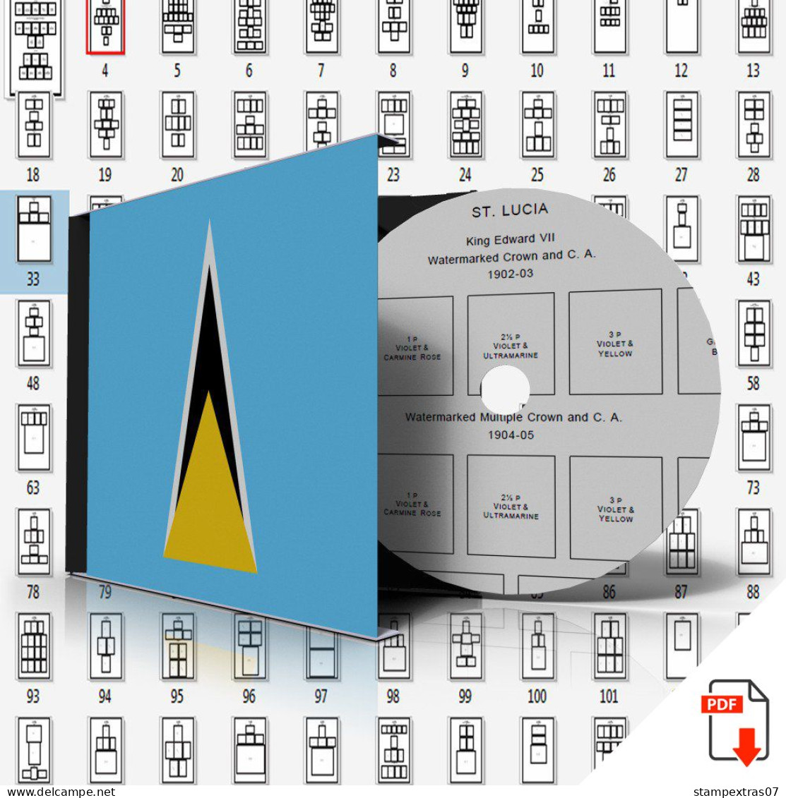 SAINT LUCIA STAMP ALBUM PAGES 1860-2011 (167 Pages) - Englisch