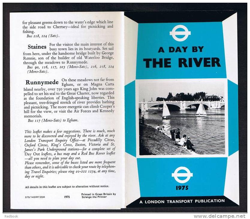 RB 879 - 1975 London Transport 6 Page Folded Leaflet "A Day By The River Thames" - Other & Unclassified