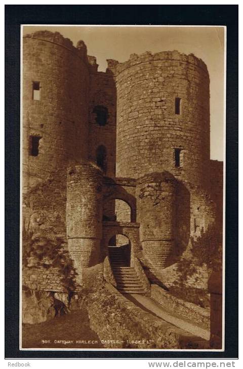 RB 880 - 1932 Judges Real Photo Postcard - Harlech Castle Gateway - Merionethshire Wales - Merionethshire