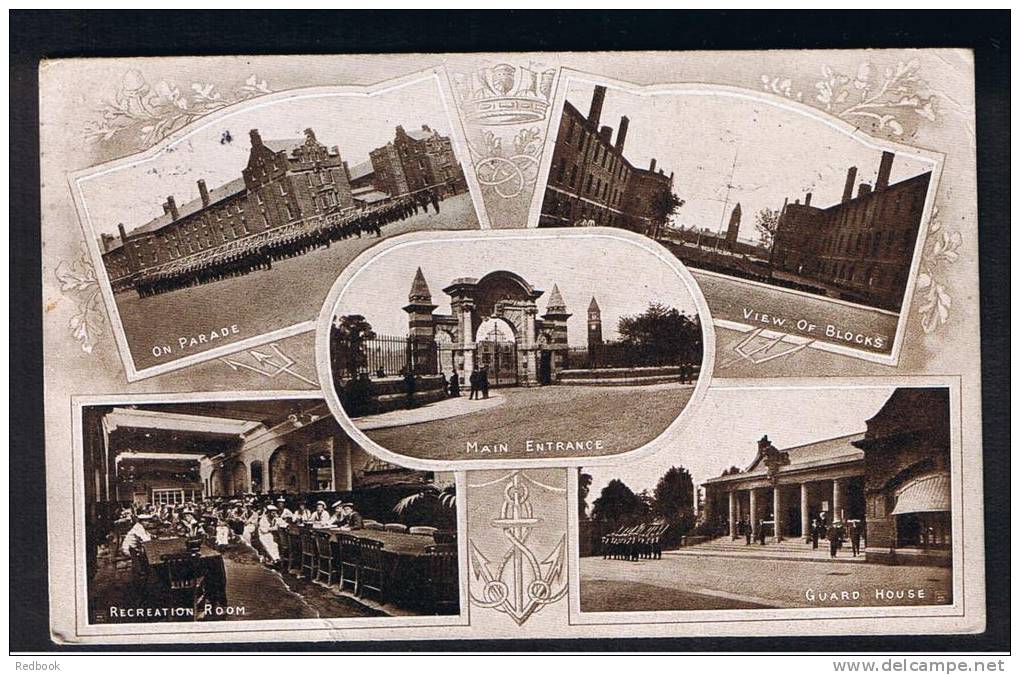 RB 880 - 1918 Multiview Postcard Royal Navy Naval Barracks Portsmouth Hampshire - Portsmouth