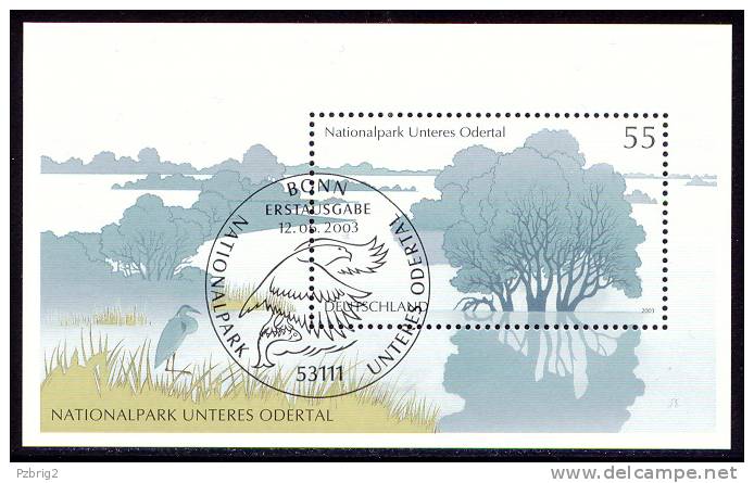 National Park Odertal - Germany 2003 - Souvenir Sheet Mi. Bl. 62 - ESSt, First Day Issue Cancellation Bonn - Floodplain - Umweltschutz Und Klima