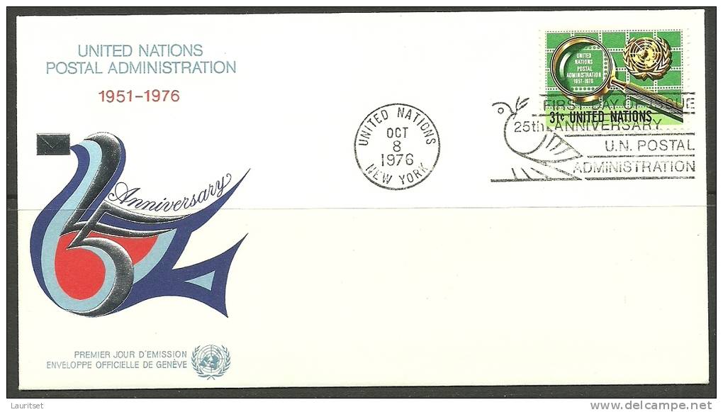 United Nations New York  08.10.1976 FDC Naciones Unidas UN Postal Administration - Brieven En Documenten