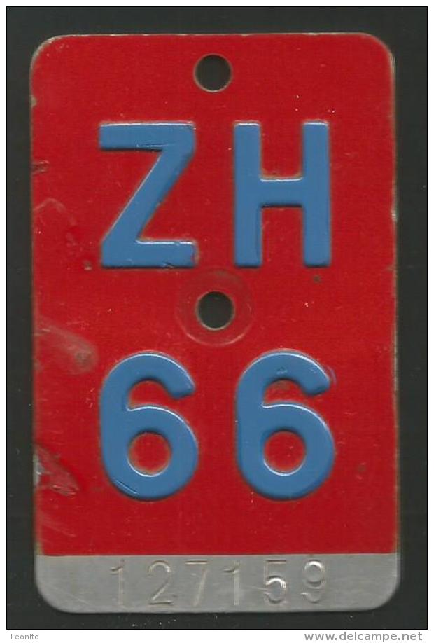 Velonummer Zürich ZH 66 - Nummerplaten