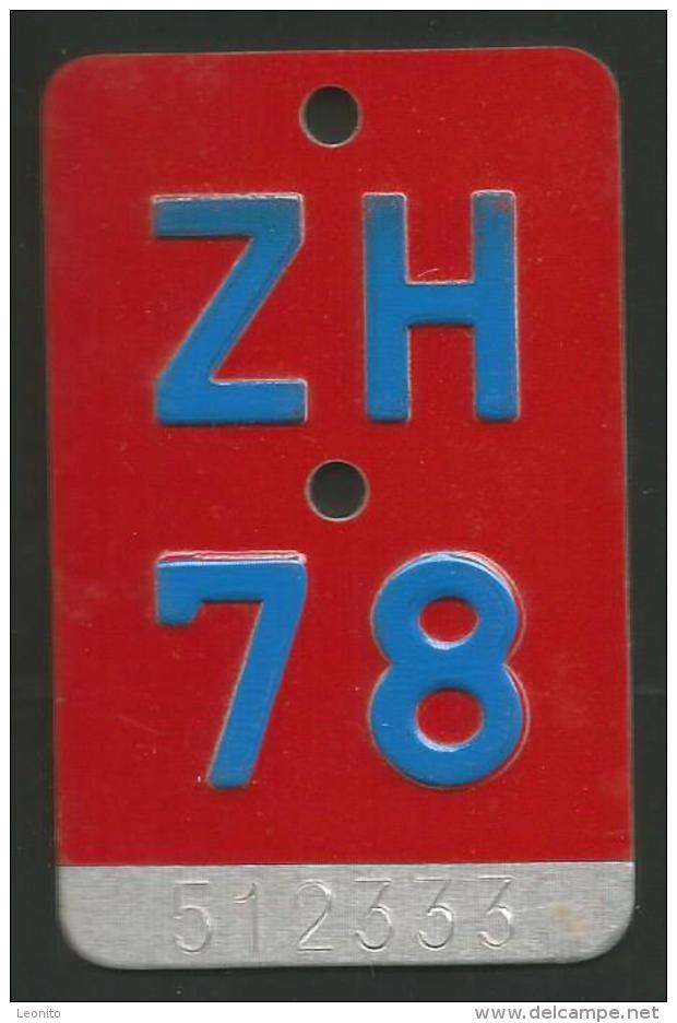 Velonummer Zürich ZH 78 - Nummerplaten