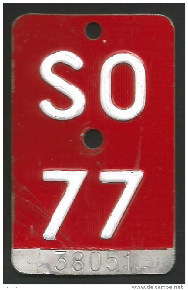 Velonummer Solothurn SO 77 - Number Plates