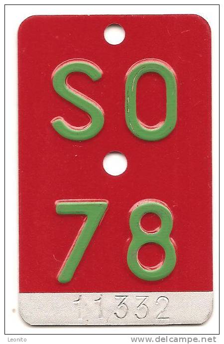 Velonummer Solothurn SO 78 - Number Plates