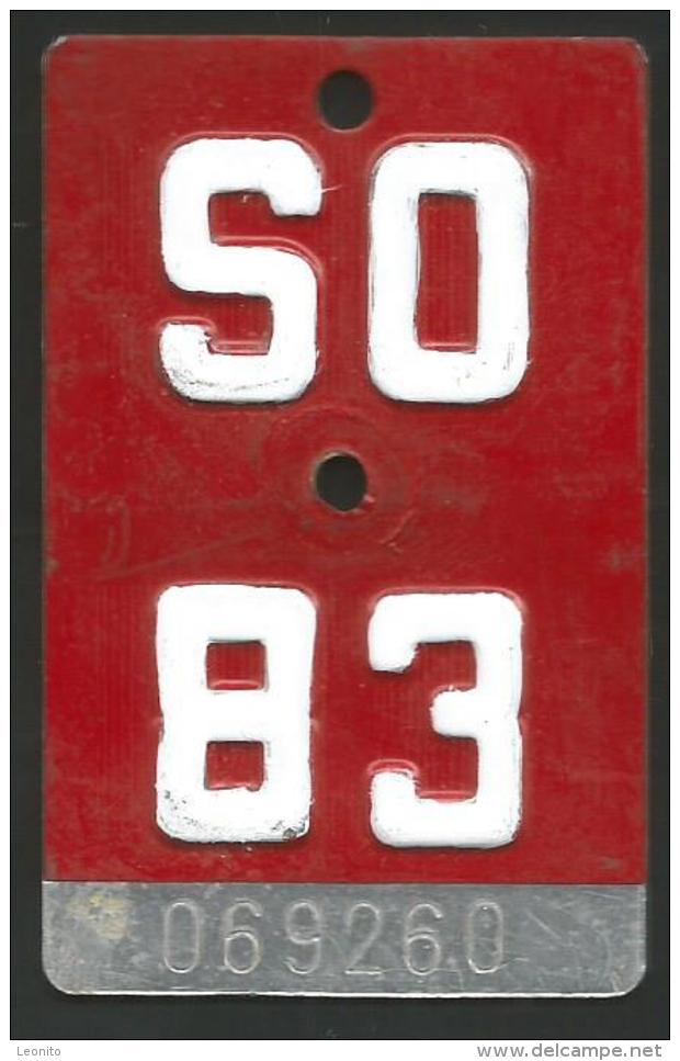 Velonummer Solothurn SO 83 - Number Plates