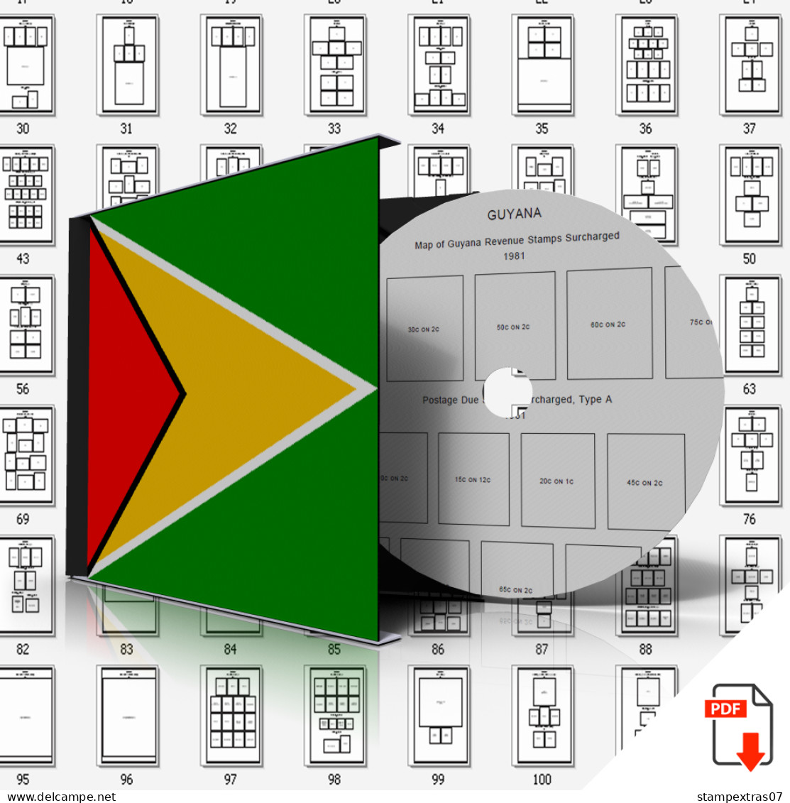 GUYANA STAMP ALBUM PAGES 1966-2006 (1071 Pages) - Engels