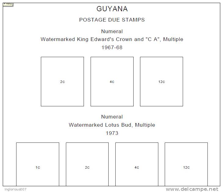 GUYANA STAMP ALBUM PAGES 1966-2006 (1071 pages)