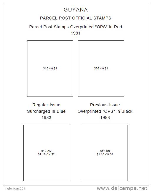 GUYANA STAMP ALBUM PAGES 1966-2006 (1071 pages)