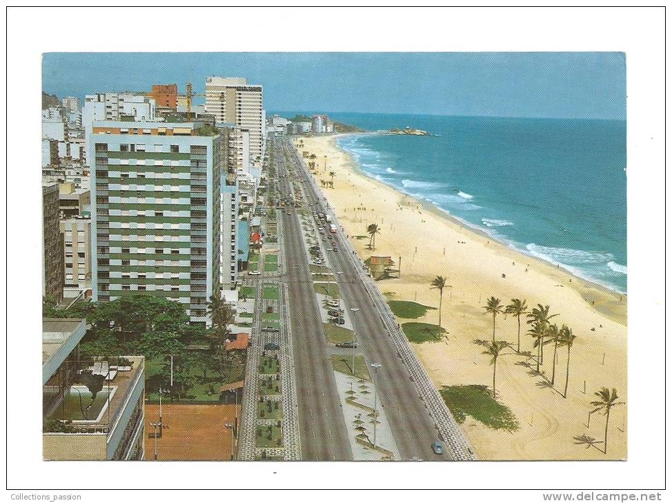 Cp, Brésil, Rio De Janeiro, Vista Parcial, Leblon, Voyagée 1986 - Rio De Janeiro