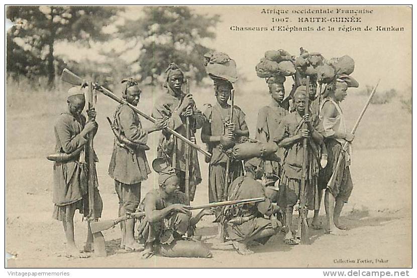 185067-Guinea, Afrique Occidentale Francaise, Haute-Guinee, Chasseurs D´ Elephants, Region De Kankan, Fortier No 1007 - Guinea