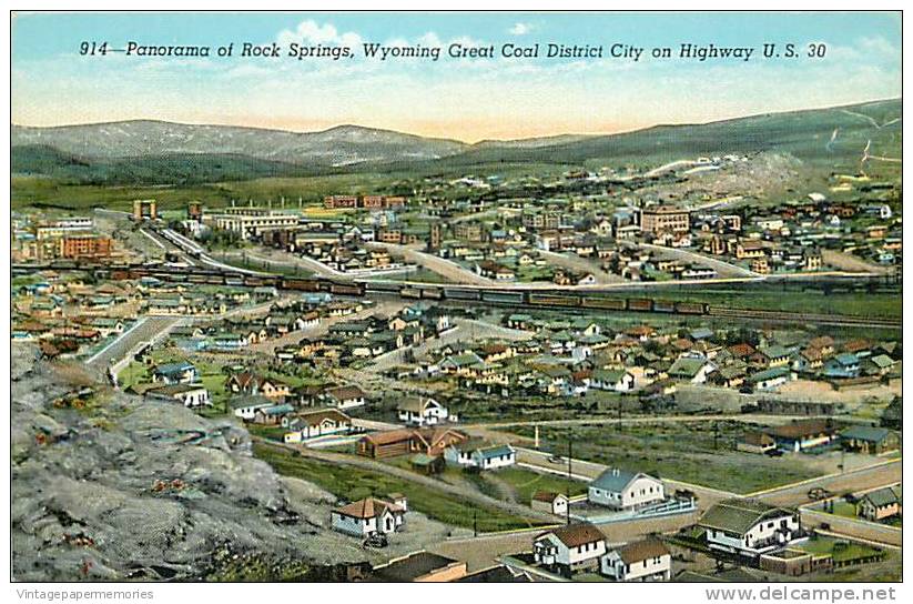 190847-Wyoming, Rock Springs, Panorama, Great Coal District, US Highway 30, Lincoln Highway, Sanborn No 914 - Rock Springs