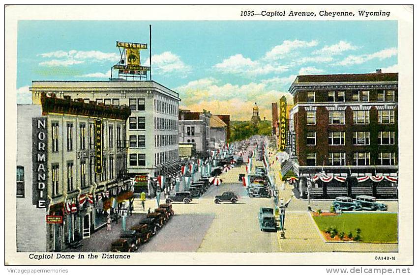 190863-Wyoming, Cheyenne, Capitol Avenue, Curteich No 8A148-N - Cheyenne