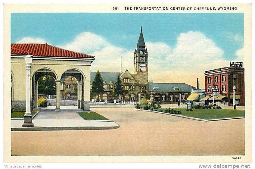 190865-Wyoming, Cheyenne, Transportation Center, Curteich No 5A140 - Cheyenne