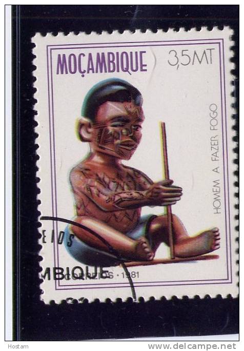 MOZAMBIC, 1981.  # 778 CTO  NH , MAN MAKING FIRE - Mozambique