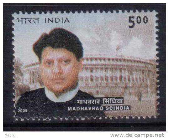 India MNH 2005, Madhavrao Scindia, Parlimentarian, Parliment House., - Unused Stamps