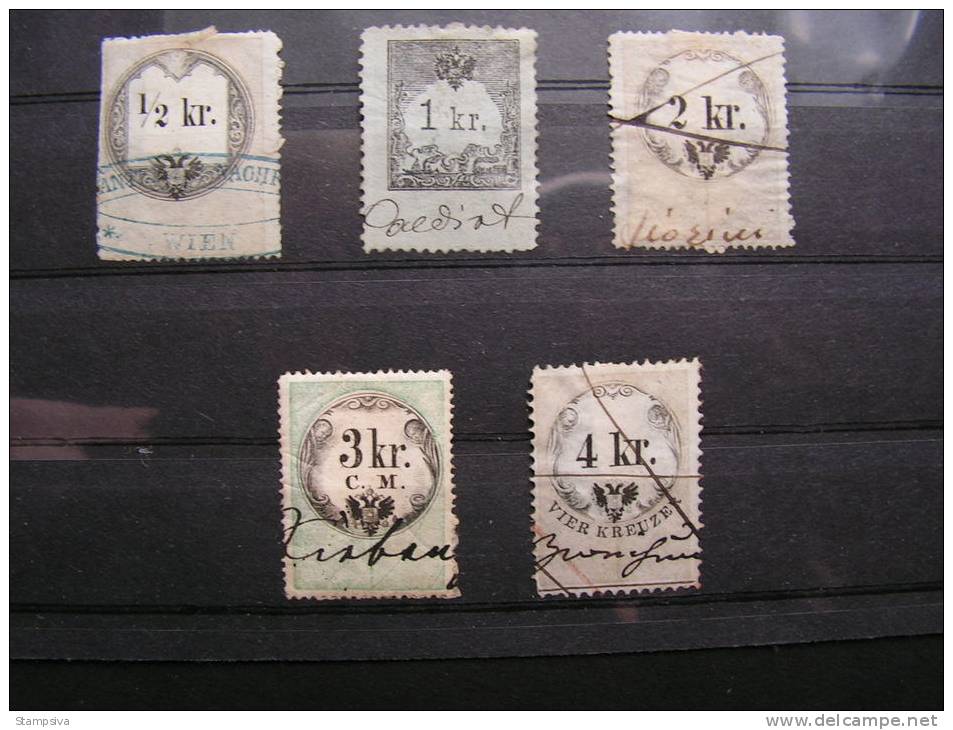 ==  Austrai  Alte Steuermarken Lot   Evtl. Kl. Mängel  -  Not Perfect - Revenue Stamps