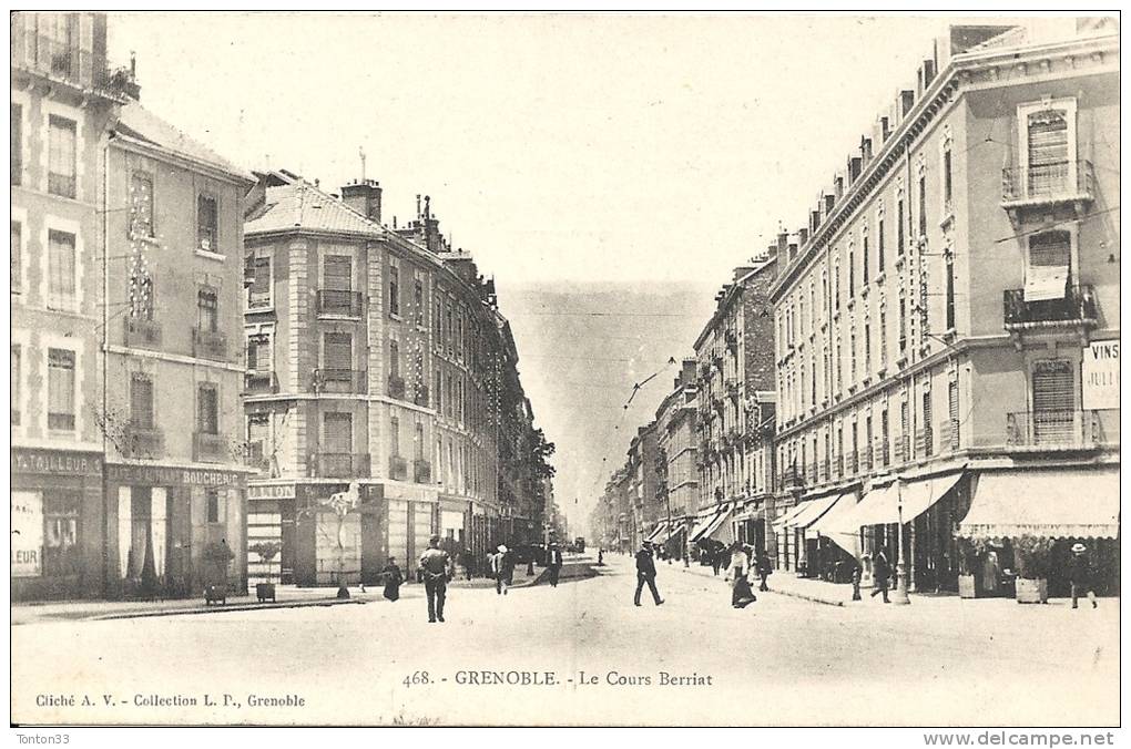 GRENOBLE  - 38 -  Le Cours BERRIAT -  BELLE CPA ANIMEE   Jl - Grenoble