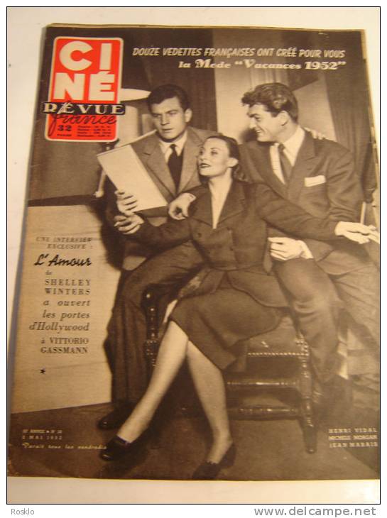 REVUE / CINE REVUE / N° 18  DE 1952 / MICHELE MORGAN + HENRI VIDAL + JEAN MARAIS - Magazines