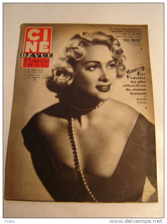 REVUE / CINE REVUE / N° 16  DE 1952 / DANIELLE DARRIEUX AU DOS HUMPHREY BOGART - Magazines