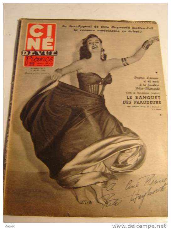 REVUE / CINE REVUE / N° 11  DE 1952 / RITA HAYWORTH - Zeitschriften