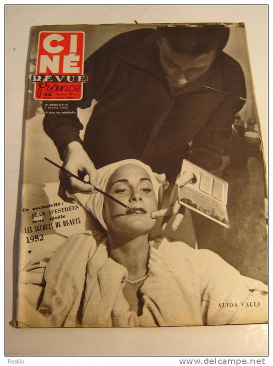 REVUE / CINE REVUE / N° 10  DE 1952 / ALIDA VALLI - Revistas