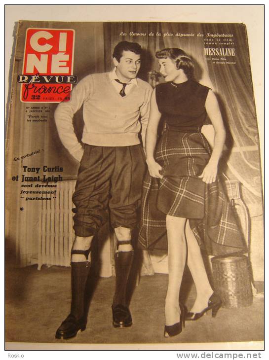 REVUE / CINE REVUE / N° 1 DE 1952 / TONY CURTIS ET JANET LEIGH + ROMAN MESSA2LINE - Magazines