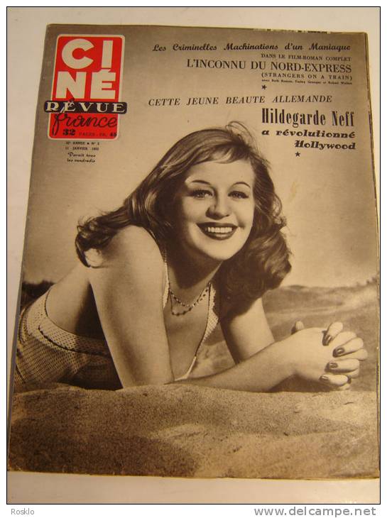 REVUE / CINE REVUE / N° 2 DE 1952 / HILDEGARDE + ROMAN PHOTOS L INCONNU DU NORD EXPRESS - Zeitschriften