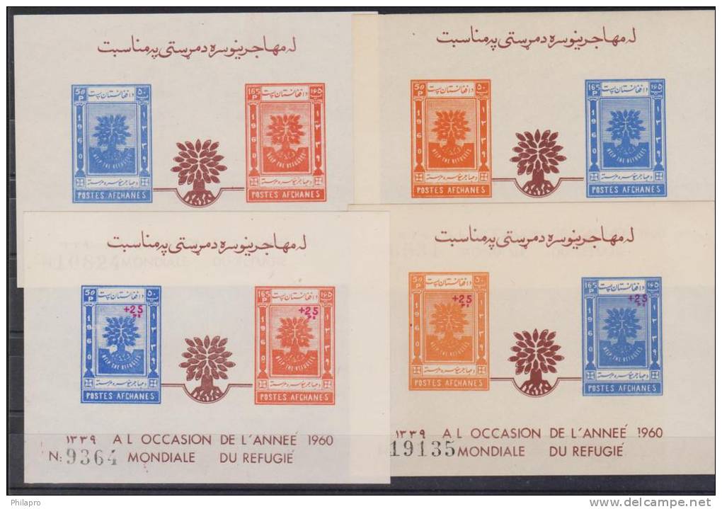 AFGHANISTAN   NON DENT/IMP  REFUGIES  4BF Diff.  Yvert N°? **MNH. .  Réf 1572 - Réfugiés