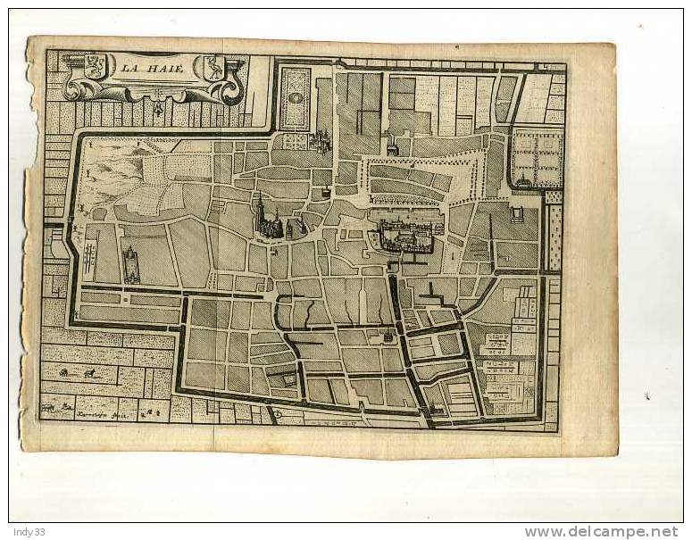 - PLAN DE LA VILLE DE LA HAIE . XVIIe S. - Cartes Topographiques