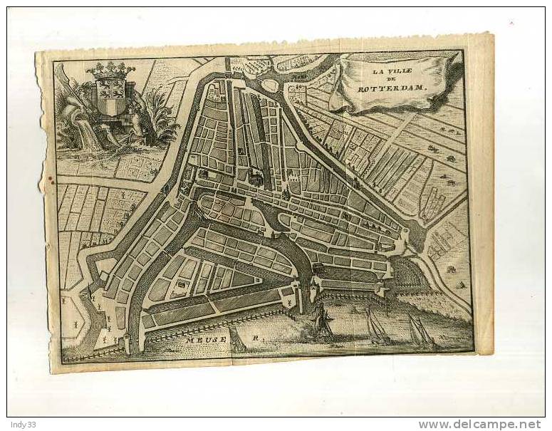 - PLAN DE LA VILLE DE ROTTERDAM . XVIIe S. - Topographical Maps