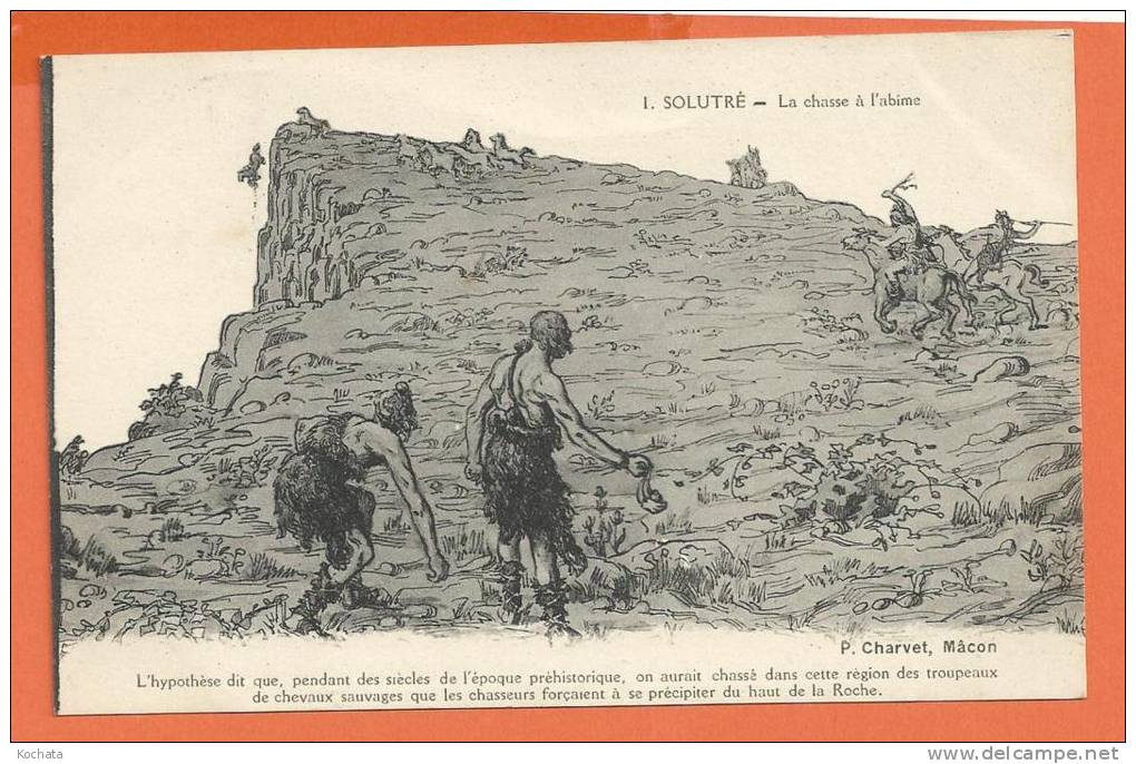 P230, Solutré, La Chasse à L'abime, Chevaux, P. Charvet, Mâcon, Non Circulée - Other & Unclassified