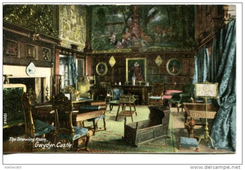 C 1910 Wales Gwydyr Castle The Drawing  Room, The Wrench Series - Denbighshire