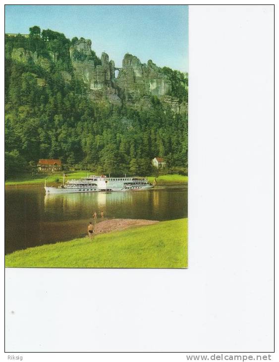 Germany - Bastei Mit Luxusmotorschiff. Sächs. Schweiz.   B- 1369 - Bastei (sächs. Schweiz)