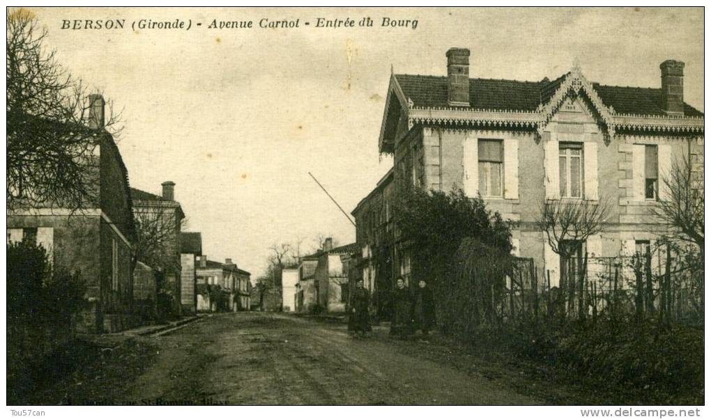 BERSON - GIRONDE - PEU COURANTE CPA ANIMEE. - Autres & Non Classés