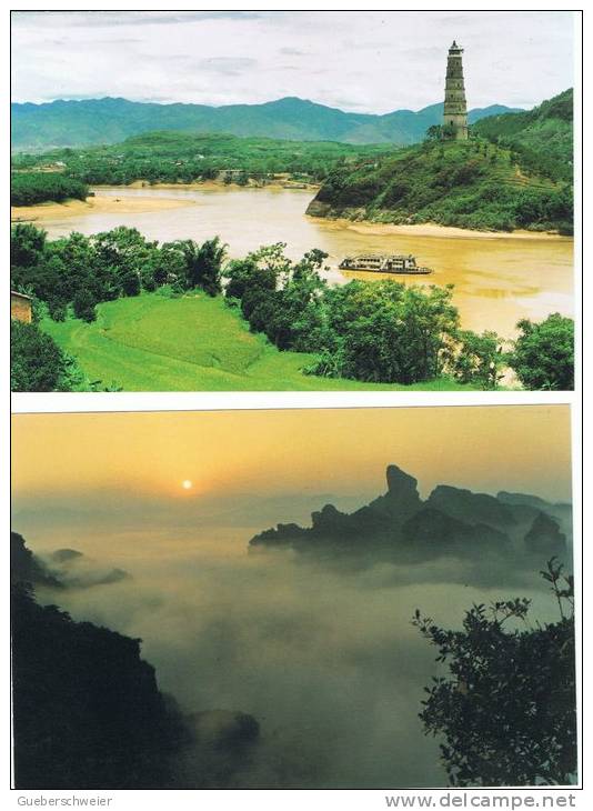 L-CH40 - CHINE Etui Avec 6 Cartes Entiers Postaux Paysages Du GUANGDONG - Cartes Postales