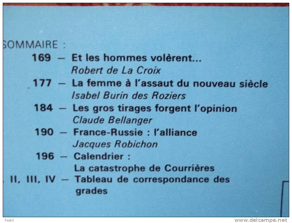 Magazine HISTORIA 20ème Siècle N°103 De 1969 - L'EPOPEE DE L'AVIATION - Sommaire Voir Photo - History