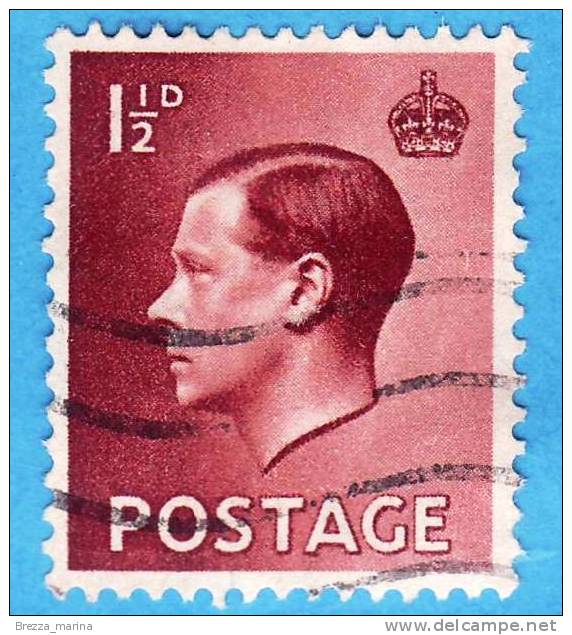 GB  UK GRAN BRETAGNA - 1936 - Re Edward VIII - 1 1/2 - Used Stamps