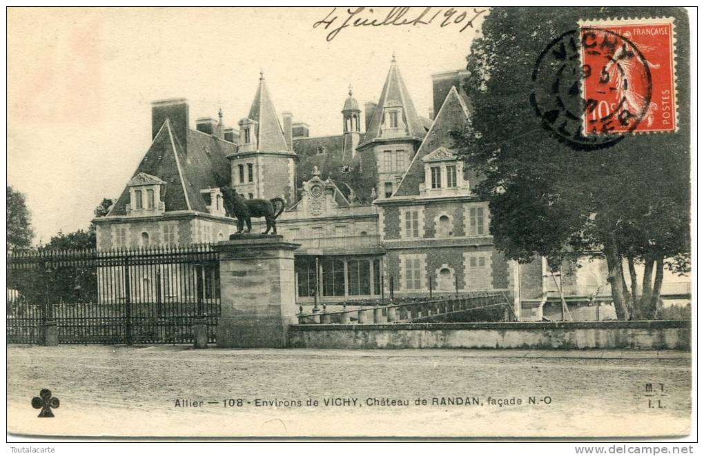 CPA 03 ENVIRONS DE VICHY CHATEAU DE RANDAN FACADE N.O. 1907 - Vichy