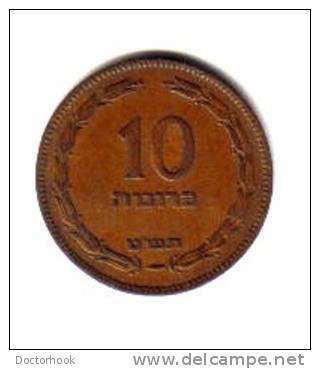 ISRAEL   10  Shequalim   1949---No Pearl  (KM # 11) - Israel