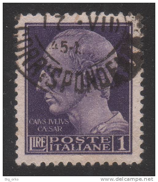 Italia - Lire 1 Violetto (n° 540) - Emissione Di Novara (senza Filigrana) - 1945/46 - Used