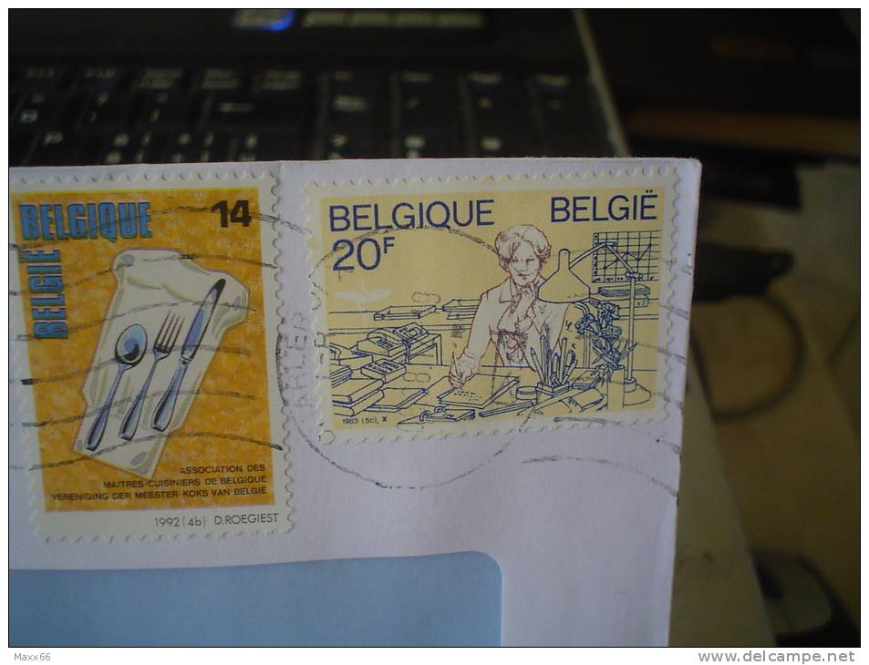 BELGIO - BUSTA CON AFFRANCATURA E TARGHETTA PRIORITARIA AEREA - JEUNESSES MUSICALE - MAITRES  - - Letter Covers